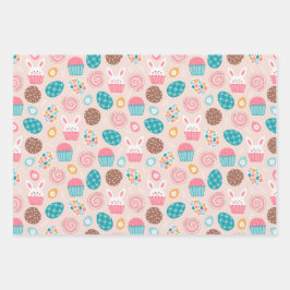 Eieren en kippen van het paashok inpakpapier vel