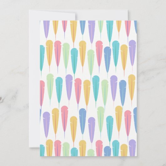 Eieren en kleurrijke veren Baby shower met tweelin Kaart (Achterkant)