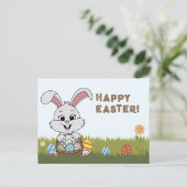 Eieren en konijn - Happy Easter Briefkaart (Staand voorkant)