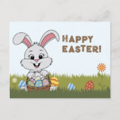 Eieren en konijn - Happy Easter Briefkaart (Voorkant)
