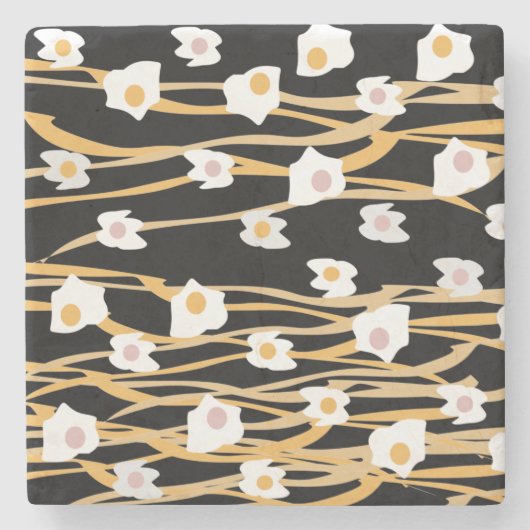 Eieren en noedels Inwendige patronen Stenen Onderzetter (Voorkant)