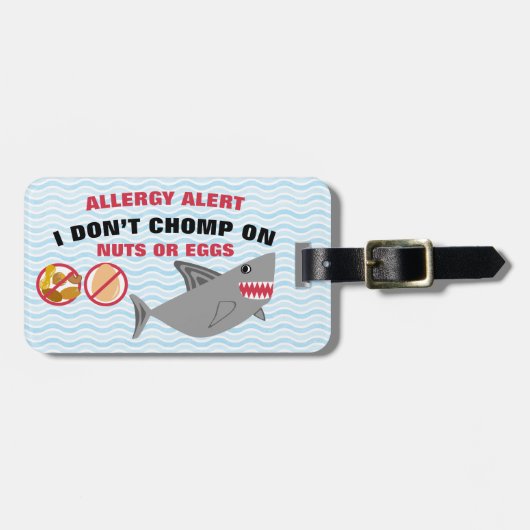 Eieren en Nut Allergy Alert Shark for Medical Kit Bagagelabel (Voorkant horizontaal)