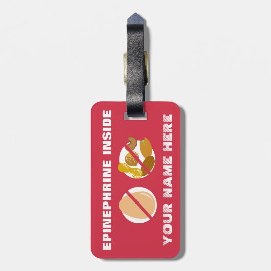 Eieren en Nut Allergy Alert Shark for Medical Kit Bagagelabel (Achterkant verticaal)