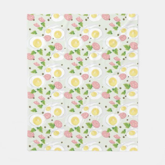 Eieren en worst Patroon Fleece Deken (Voorkant)