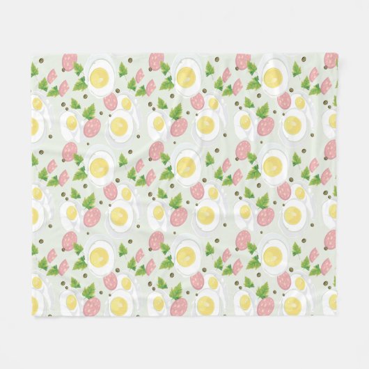 Eieren en worst Patroon Fleece Deken (Voorkant (Horizontaal))