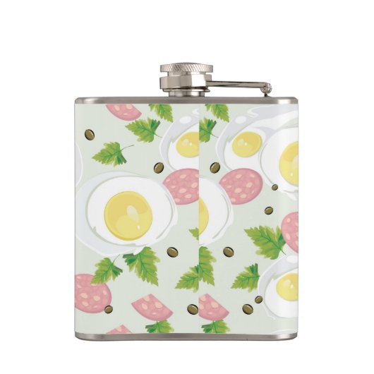 Eieren en worst Patroon Heupfles (Achterkant)