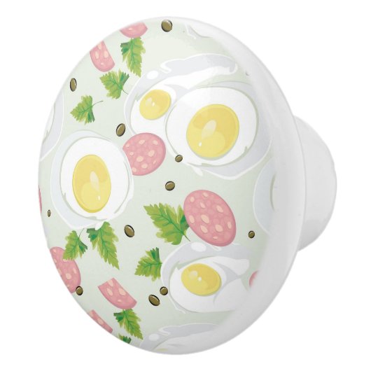 Eieren en worst Patroon Keramische Knop (Rechts)