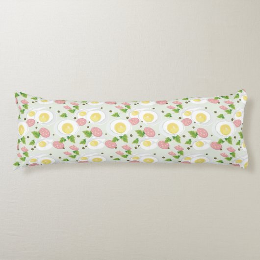 Eieren en worst Patroon Lichaamskussen (Voorkant)
