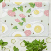 Eieren en worst Patroon Theedoek (Gevouwen)