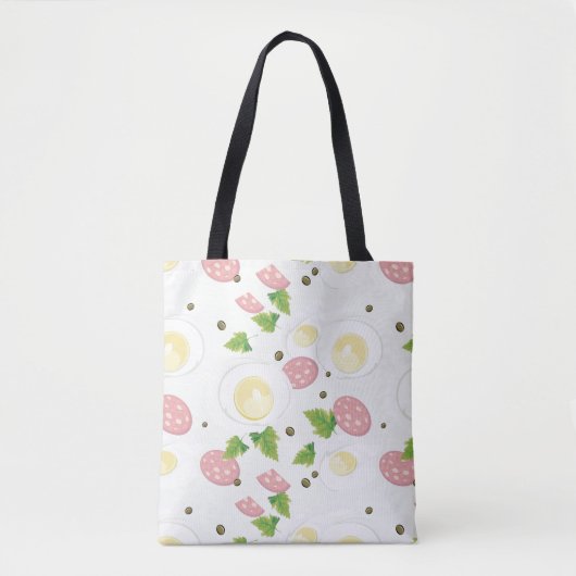 Eieren en worst Patroon Tote Bag (Voorkant)