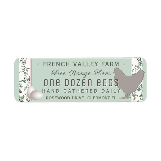 Eieren Etiket Rendement Adres Grootte Hen en Eiere (Voorkant)