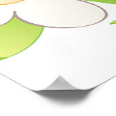 Eieren in blauwe kom met bloemen en hart poster (Hoek)