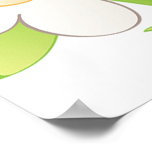 Eieren in blauwe kom met bloemen en hart poster (Hoek)