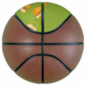 Eieren in bruine mand op groen basketbal (Rechts)