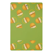 Eieren in bruine mand op groen mini klembord (Achterkant)