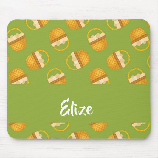 Eieren in bruine mand op groen muismat (Voorkant)