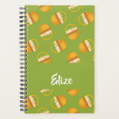 Eieren in bruine mand op groen planner (Voorkant)