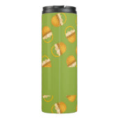 Eieren in bruine mand op groen thermosbeker (Achterkant)