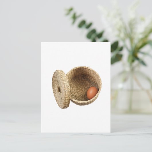 Eieren in de mand briefkaart (Staand voorkant)