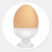 Eieren in een beker Klassieke Ronde Sticker (Voorkant)