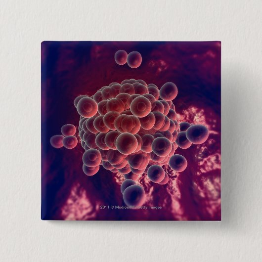 Eieren in een eicel vierkante button 5,1 cm (Voorkant)
