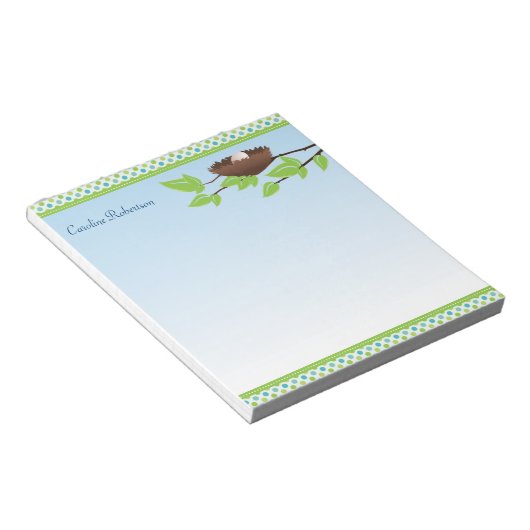 Eieren in het Notitieblok Nest van vogels (Schuin)