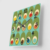 Eieren in mid-century modern-stijl vierkante klok (Hoek)