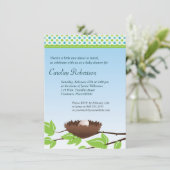 Eieren in vogels Nest Baby shower Invitation Kaart (Staand voorkant)