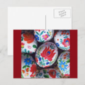 Eieren Kalocsai van de Groeten van Pasen de Feestdagenkaart (Voorkant / Achterkant)