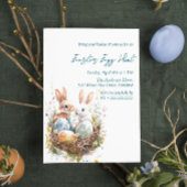 Eieren konijnen in vogelnest paaseieren jacht kaart