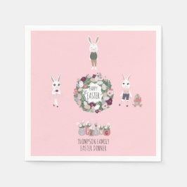 Eieren Konijntje Wildbloemen Gepersonaliseerd Pas Servet