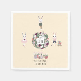 Eieren Konijntje Wildbloemen Gepersonaliseerd Pas Servet