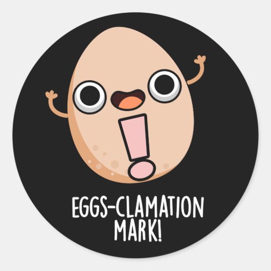 Eieren-lamatie Mark Funny Egg Pun Dark BG Ronde Sticker (Voorkant)