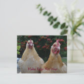 Eieren maken geen oorlog... Buff Orpington Hens Br Briefkaart (Staand voorkant)