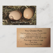 Eieren met vrije uitloop op een hooibed visitekaartje (Voorkant / Achterkant)