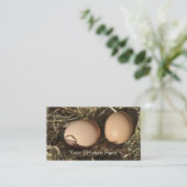 Eieren met vrije uitloop op een hooibed visitekaartje (Staand voorkant)