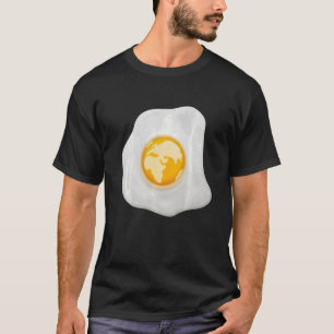 Eieren met Wereldbol op de aarde op de yolk Costum T-shirt