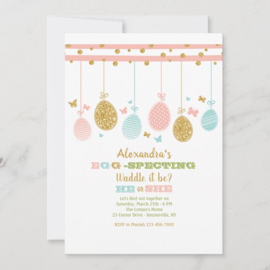 Eieren Mobiele gendergelijkheid Openbaar Uitnodigi Kaart (Voorkant)