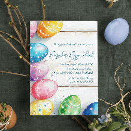 Eieren op houten vloer paaseieren jacht kaart