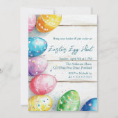 Eieren op houten vloer paaseieren jacht kaart (Voorkant)