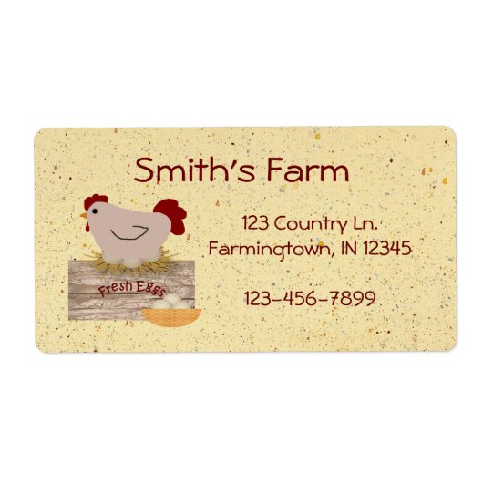 Eieren, op maat gesneden etiket (Voorkant)