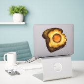 Eieren op Toast Sticker (Laptop op bureau)