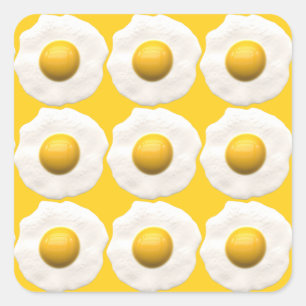 Eieren over de gemakkelijke vierkante sticker