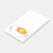 Eieren, picknickvoedingswaren en eieren in ongewij post-it® notes (Schuin)