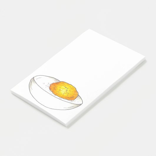 Eieren, picknickvoedingswaren en eieren in ongewij post-it® notes (Schuin)