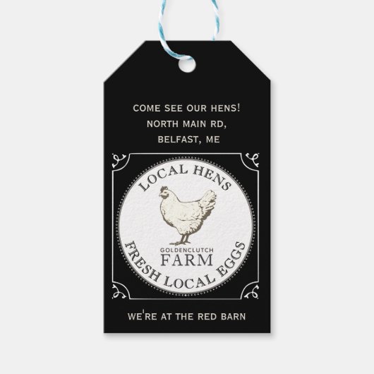 Eieren Promotie Label zwart Cadeaulabel (Voorkant)