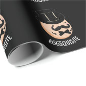 Eieren-quise Funny Exquise Egg Pun Dark BG Cadeaupapier (Rol Hoek)
