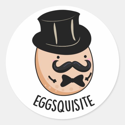Eieren-quise Funny Exquise Egg Pun Ronde Sticker (Voorkant)