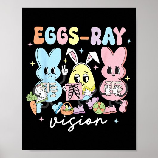 Eieren-Ray Vision Konijn Pasen Technoloog Xray Rad Poster (Voorkant)