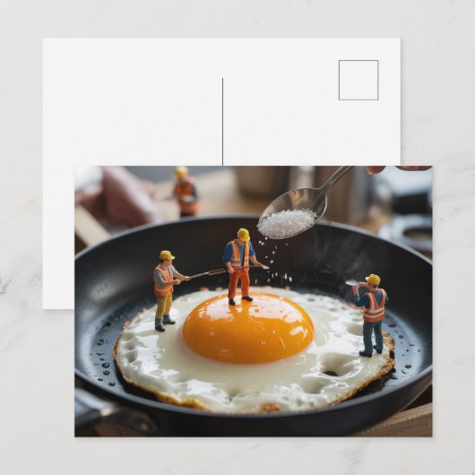 Eieren repareren Grappige Bouwvakkers Briefkaart (Voorkant / Achterkant)